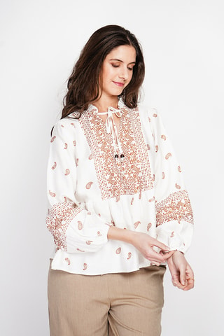 Blusa in lino - Beige