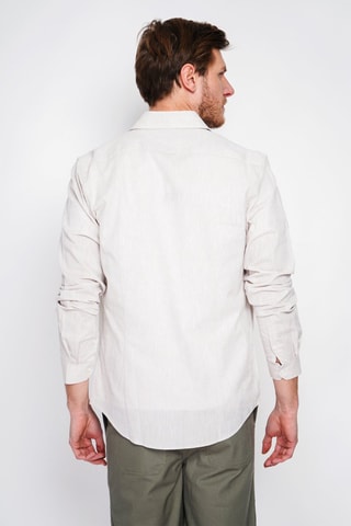 Camicia slim in lino - Beige