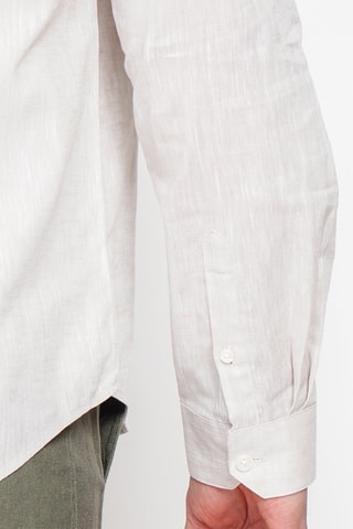 Camicia slim in lino - Beige