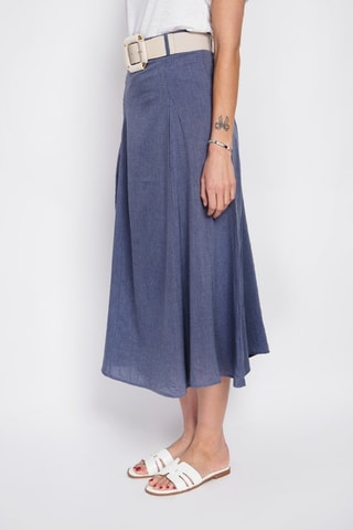 Gonna lunga in lino - Blu