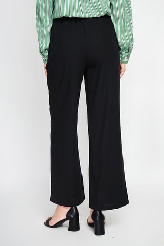 Pantaloni a vita alta in lino - Nero