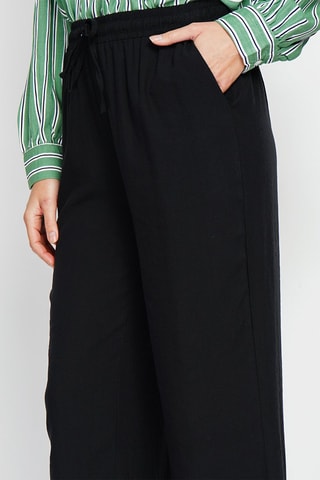 Pantaloni a vita alta in lino - Nero