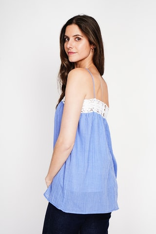Top en lin - Bleu