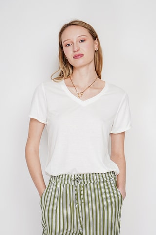 t-shirt en lin - Blanc