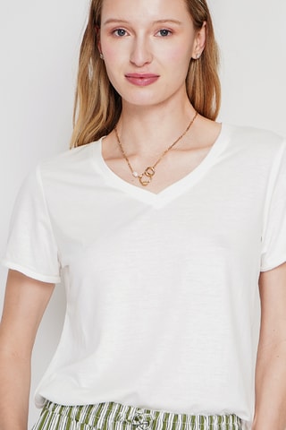 t-shirt en lin - Blanc