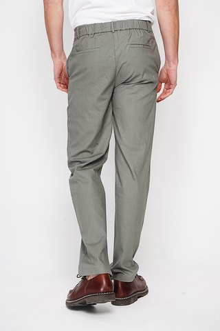 Pantaloni straight in lino - Kaki