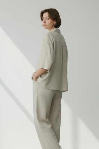 Blusa in lino - Beige