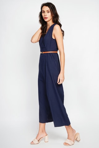Salopette in lino - Navy