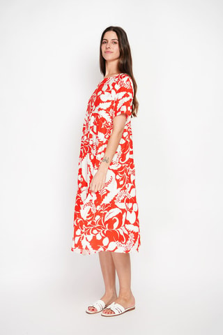 Abito a campana in lino - Arancione