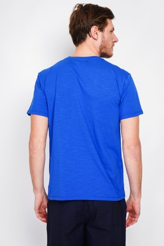 T-shirt in lino - Blu