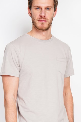 T-shirt in lino - Beige