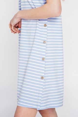 Abito taglio dritto in lino - Blu