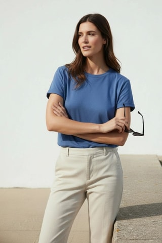 T-shirt en lin - Bleu