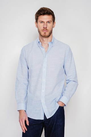 Camicia in lino - Blu