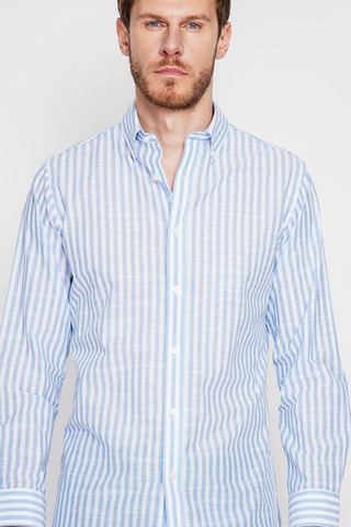 Camicia in lino - Blu