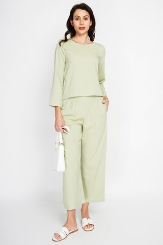 Top e pantaloni in lino - Verde