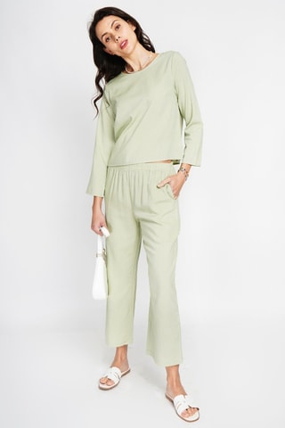 Top e pantaloni in lino - Verde