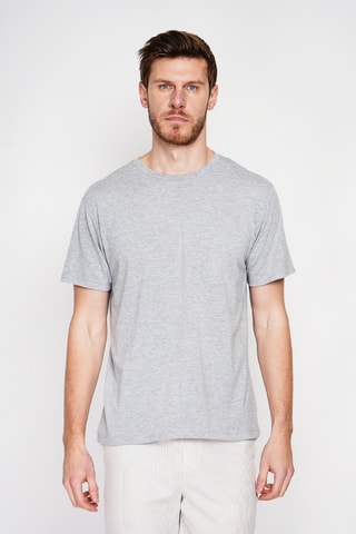 T-shirt in lino - Grigio