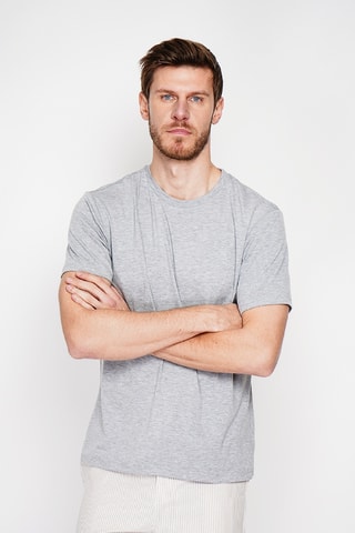 T-shirt in lino - Grigio