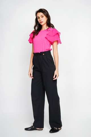 Top en lin - Fuchsia