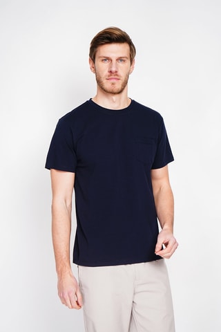 T-shirt in lino - Blu