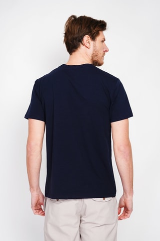 T-shirt in lino - Blu