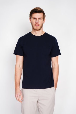 T-shirt in lino - Blu