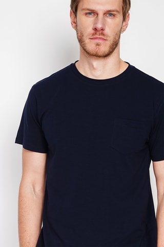 T-shirt in lino - Blu