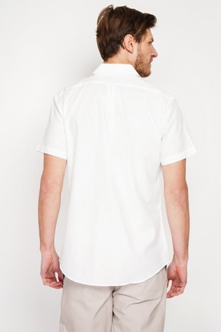Camicia regular in lino - Bianco