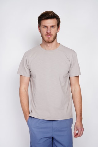 T-shirt in lino - Beige