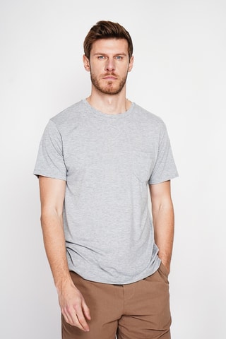 T-shirt in lino - Grigio