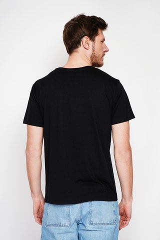 T-shirt in lino - Nero