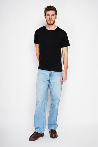T-shirt in lino - Nero