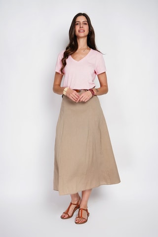 T-shirt in lino - Rosa