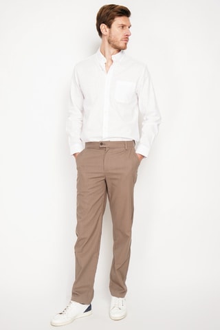 Camicia regular in lino - Bianco