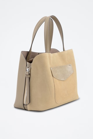 Sac à main en croûte de cuir Sabine - Gris