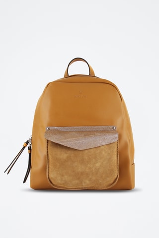 Sac à dos en croûte de cuir Sabine - Marron