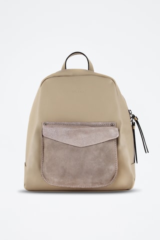Sac à dos en croûte de cuir Sabine - Beige