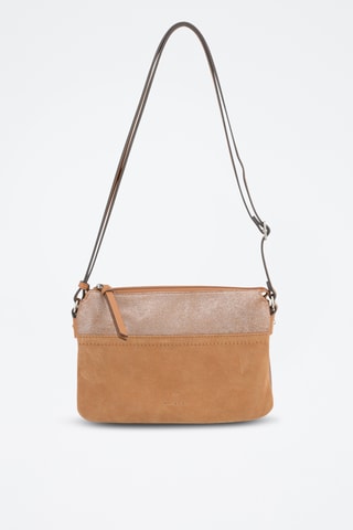 Sac bandoulière en croûte de cuir Sabine - Marron