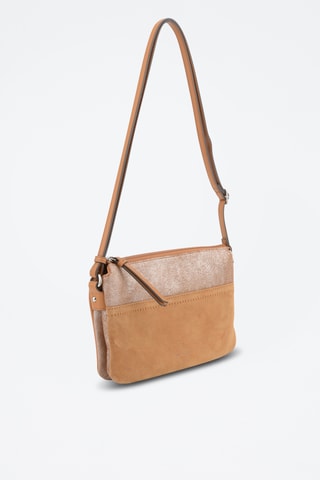 Sac bandoulière en croûte de cuir Sabine - Marron