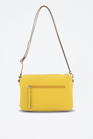 Sac bandoulière en croûte de cuir Sabine - Beige et jaune