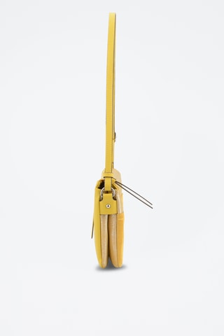 Sac bandoulière en croûte de cuir Sabine - Beige et jaune