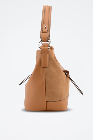 Sac porté épaule en croûte de cuir Sabine - Marron