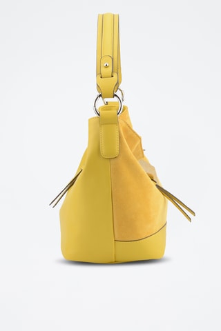 Sac porté épaule en croûte de cuir Sabine - Jaune