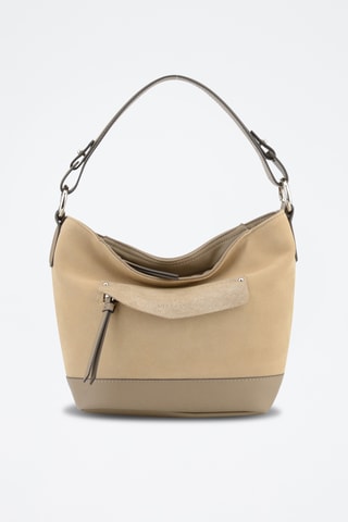 Sac porté épaule en croûte de cuir Sabine - Gris