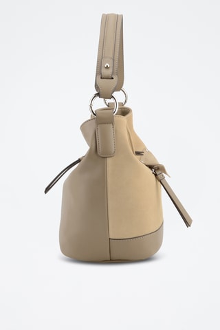 Sac porté épaule en croûte de cuir Sabine - Gris
