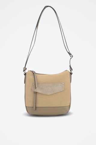 Sac bandoulière en croûte de cuir Sabine - Gris
