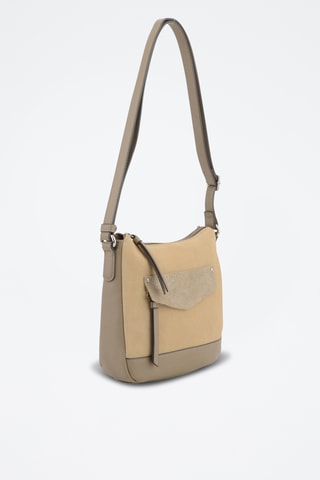 Sac bandoulière en croûte de cuir Sabine - Gris