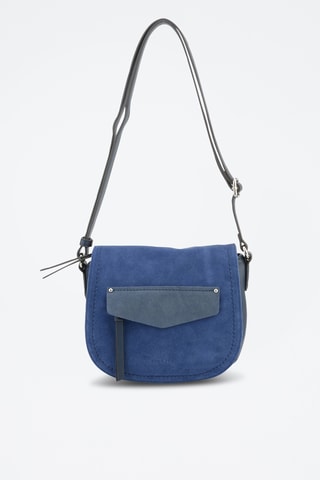 Sac bandoulière en croûte de cuir Sabine - Bleu