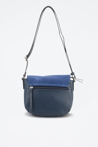 Sac bandoulière en croûte de cuir Sabine - Bleu